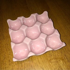 Pink Ceramic Nine Egg Carton Tray Holder
